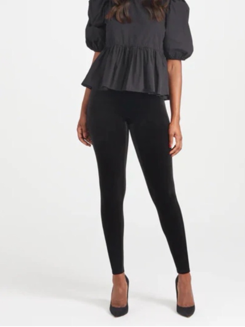 SPANX Black High-Waist Ponte Leggings